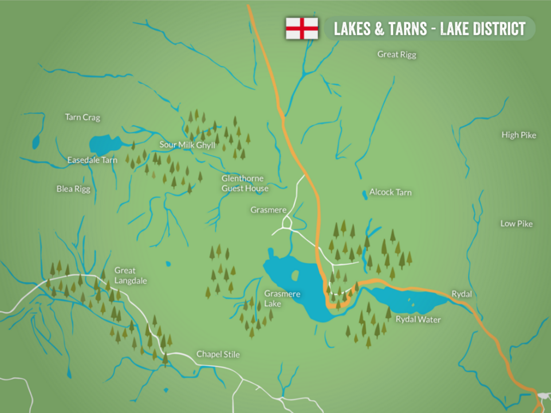 Lakes and tarns map