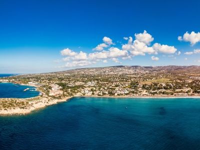 Aerial view of coral bay