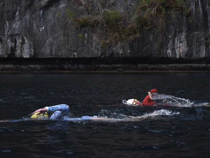 Two swimmers in the Philippines