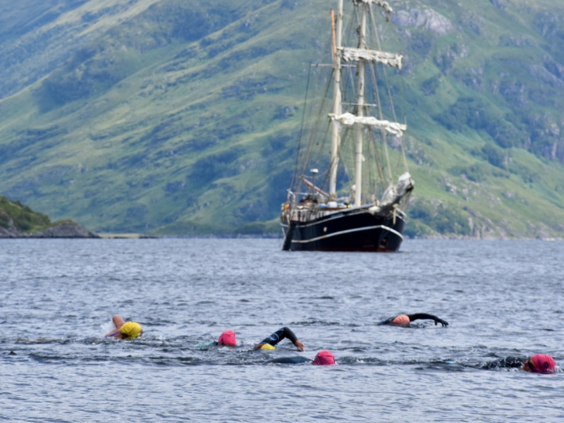 Swimmers explore the Scottish waters