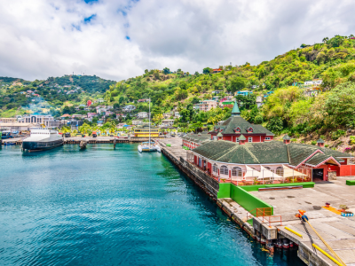 Colourful local harbour