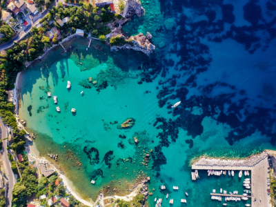 Drone view of marina