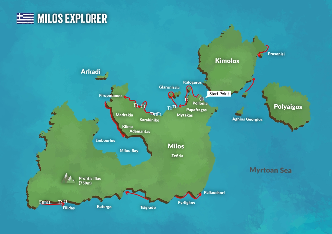 Milos explorer swim map