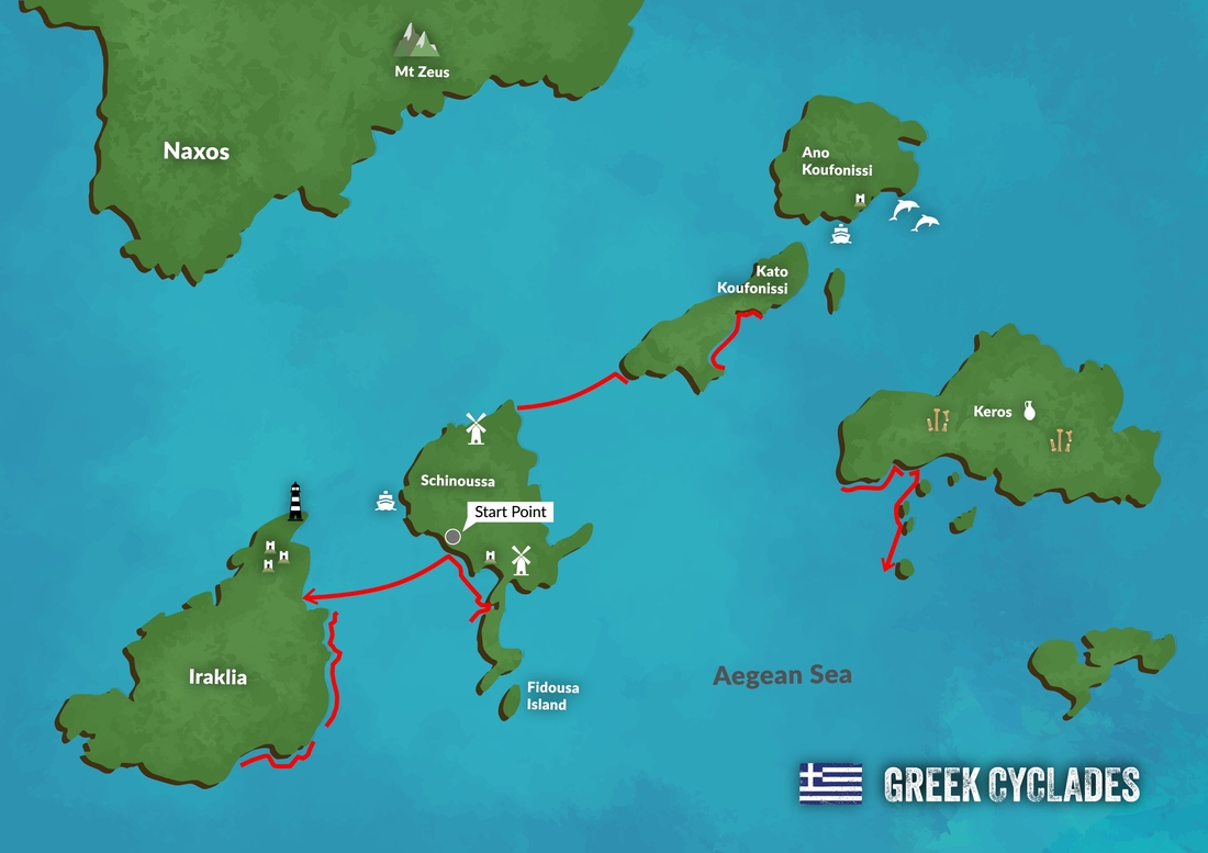 Greek cyclades swim map