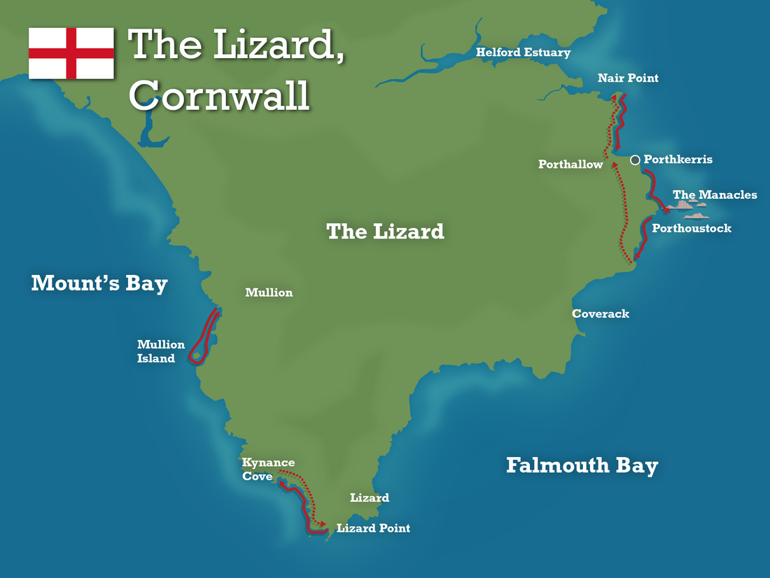 Map Of The Lizard Peninsula The Lizard Peninsula - Cornwall, United Kingdom | Swimtrek