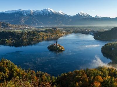 lake bled and the slovenian alps